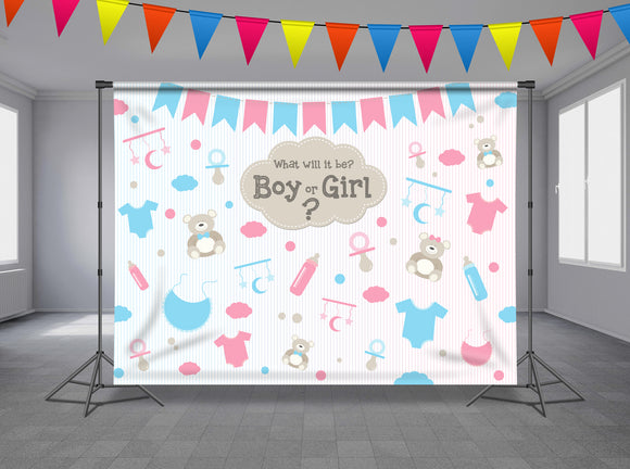 Gender Reveal Personalized Event Backdrop GRV-1001